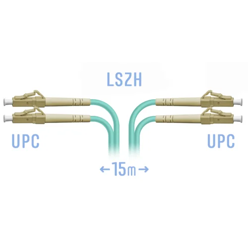 Патчкорд оптический LC/UPC MM Duplex 15 метров