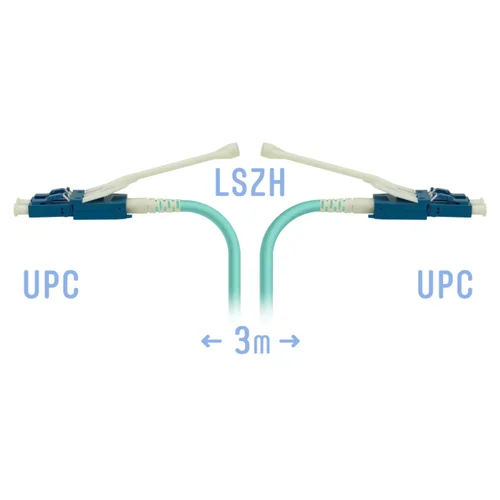 Патчкорд оптический LC/UPC-LC/UPC MM (OM3) Duplex (HD) 3 метрa, 2мм