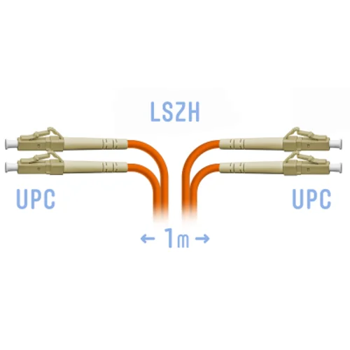 Патчкорд оптический LC/UPC MM (OM2) Duplex 1 метр