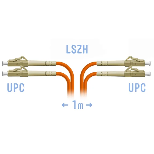 Патчкорд оптический LC/UPC MM (OM2) Duplex 1 метр