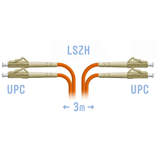Патчкорд оптический LC/UPC MM (OM2) Duplex 3 метра