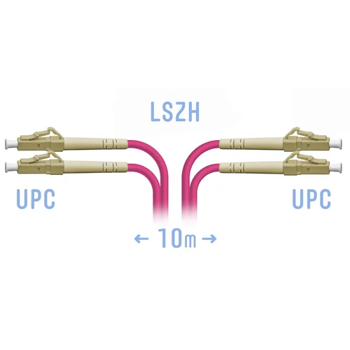 Патчкорд оптический LC/UPC-LC/UPC MM (OM4) Duplex 10 метров