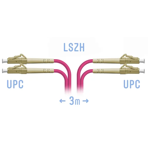 Патчкорд оптический LC/UPC-LC/UPC MM (OM4) Duplex 3 метра