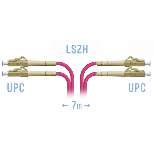 Патчкорд оптический LC/UPC-LC/UPC MM (OM4) Duplex 7 метров