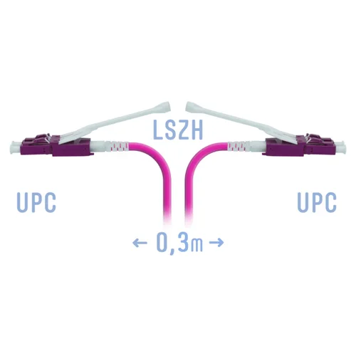 Патчкорд оптический LC/UPC-LC/UPC MM (OM4) Duplex (HD) 0,3 метрa, 2мм