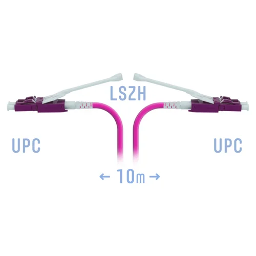 Патчкорд оптический LC/UPC-LC/UPC MM (OM4) Duplex (HD) 10 метров, 2мм
