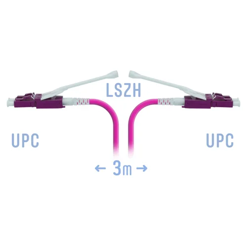 Патчкорд оптический LC/UPC-LC/UPC MM (OM4) Duplex (HD) 3 метрa, 2мм