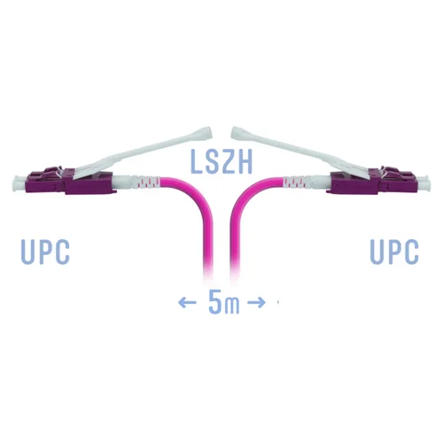Патчкорд оптический LC/UPC-LC/UPC MM (OM4) Duplex (HD) 5 метров, 2мм