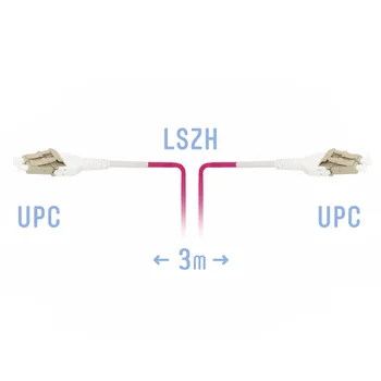 Патчкорд оптический LC/UPC-LC/UPC MM (OM4) Duplex Uniboot Flat Clip 3 метрa