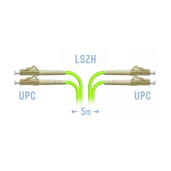 Патчкорд оптический LC/UPC-LC/UPC MM (OM5) Duplex 5 метров, 2мм