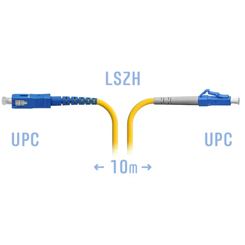 Патчкорд оптический LC/UPC-SC/UPC SM 10метров