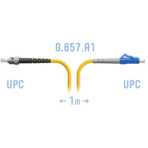Патчкорд оптический LC/UPC-ST/UPC SM G.657.A1 1 метр