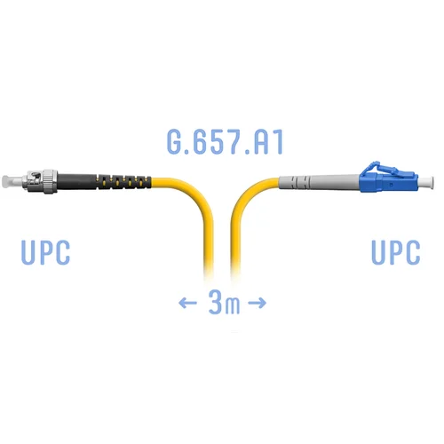 Патчкорд оптический LC/UPC-ST/UPC SM G.657.A1 3 метра