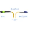 Патчкорд оптический MPO/APC-8LC/UPC SM G.657.A1 2 метра