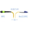 Патчкорд оптический MPO/APC-8LC/UPC SM G.657.A1 3 метра