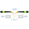 Патчкорд оптический MPO/APC FF SM, 12 волокон, 3 метра (Cross)
