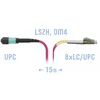 Патчкорд оптический MPO/UPC-8LC/UPC, DPX, MM (50/125 OM4), 15 метров