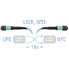 Патчкорд оптический MPO/UPC FF MM, 12 волокон, 10 метров (Cross)