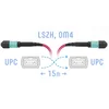 Патчкорд оптический MPO/UPC FF MM (50/125 OM4), 8 волокон, 15 метра (Cross)