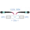 Патчкорд оптический MPO/UPC FF MM (50/125 OM4), 8 волокон, 20 метров (Cross)