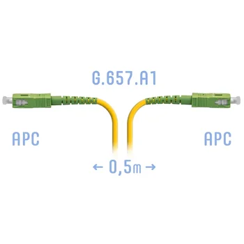 Патчкорд оптический SC/APC SM G.657.A1 0.5 метра