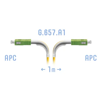 Патчкорд оптический SC/APC SM G.657.A1 (угловой) 1 метр