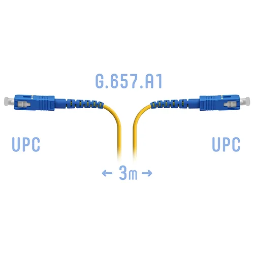 Патчкорд оптический SC/UPC SM G.657.A1 3 метра, 2мм
