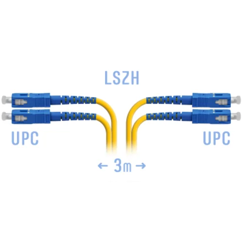Патчкорд оптический SC/UPC SM Duplex 3метра