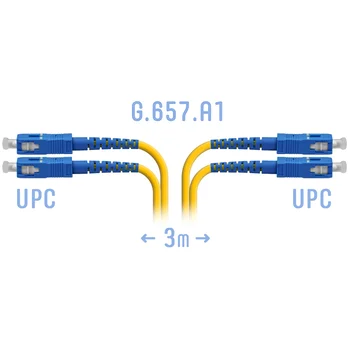 Патчкорд оптический SC/UPC SM G.657.A1 Duplex 3 метра