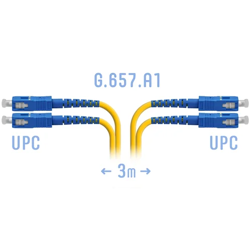 Патчкорд оптический SC/UPC SM G.657.A1 Duplex 3 метра