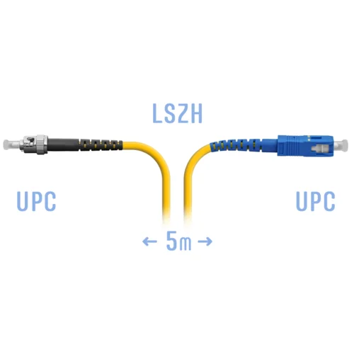 Патчкорд оптический ST/UPC-SC/UPC SM 5метров