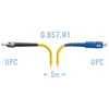 Патчкорд оптический ST/UPC-SC/UPC SM G.657.A1 5 метров