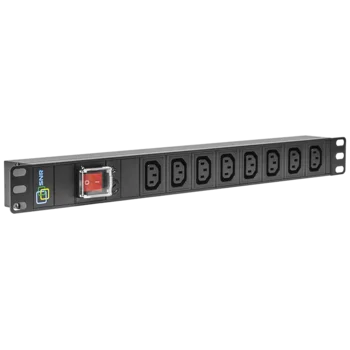 Блок электрических розеток на 8 гнезд IEC320 C13, без шнура питания с вилкой C14