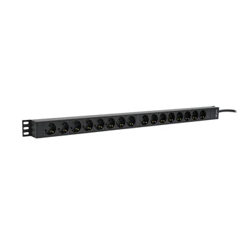 Блок электрических розеток на 16 гнезд Schuko, шнур питания 3 м 3x2.5мм2 с вилкой IEC 60309 16A 2P＋E (IP44) 852.0х50.0х44.4мм