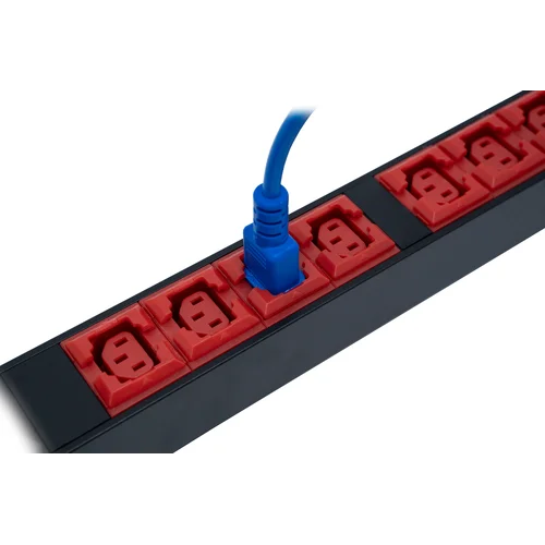 Блок электрических розеток на 18хIEC320 C13 и 6хIEC320 C19, шнур питания 3 м 5x6мм2 с вилкой IEC 60309 32A 3P+N+E (IP44) 1682.5х50.0х44.4мм