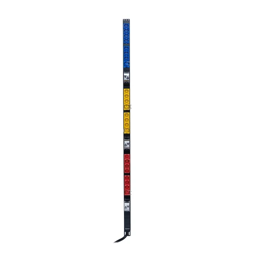 Блок электрических розеток на 20хIEC320 C13 и 4хIEC320 C19, шнур питания 3 м 5x6мм2 с вилкой IEC 60309 32A 3P+N+E (IP44) 1660.5х50.0х44.4мм