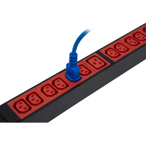 Блок электрических розеток на 36хIEC320 C13 и 6хIEC320 C19, шнур питания 3 м 5x6мм2 с вилкой IEC 60309 32A 3P+N+E (IP44) 1896.5х50.0х44.4мм