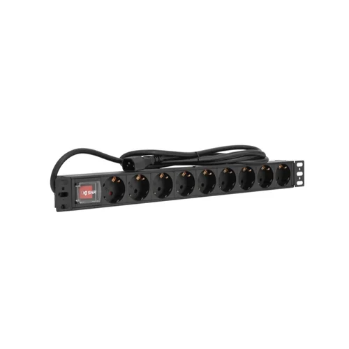 Блок розеток серии SNR-PDU базовый на 9хSchuko, шнур питания 2 м 3x1.5 мм с вилкой C14, 10A