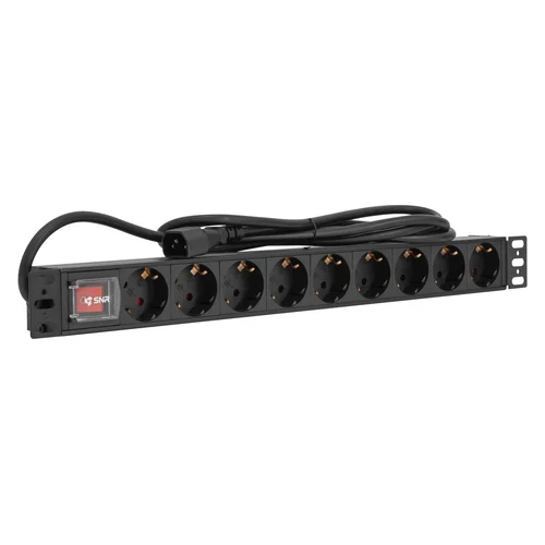 Блок розеток серии SNR-PDU базовый на 9хSchuko, шнур питания 2 м 3x1.5 мм² с вилкой C14, 10A