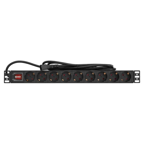 Блок розеток серии SNR-PDU базовый на 9хSchuko, шнур питания 2 м 3x1.5 мм² с вилкой C14, 10A