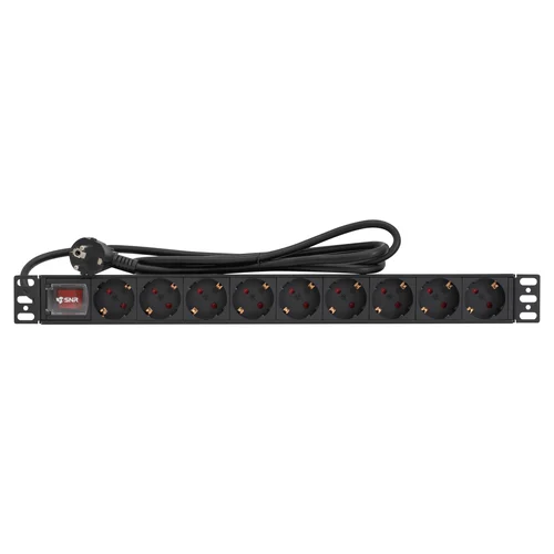 Блок розеток серии SNR-PDU базовый на 9хSchuko, шнур питания 2 м 3x1.5 мм² с вилкой Schuko, 16A