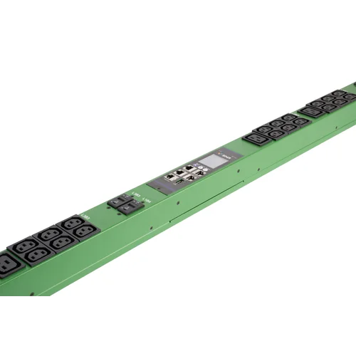 Блок розеток с функцией измерения серии SNR тип A выход 36*C13 и 6*C19 вход 32A IEC60309 (3P+N+E) (Зеленый)