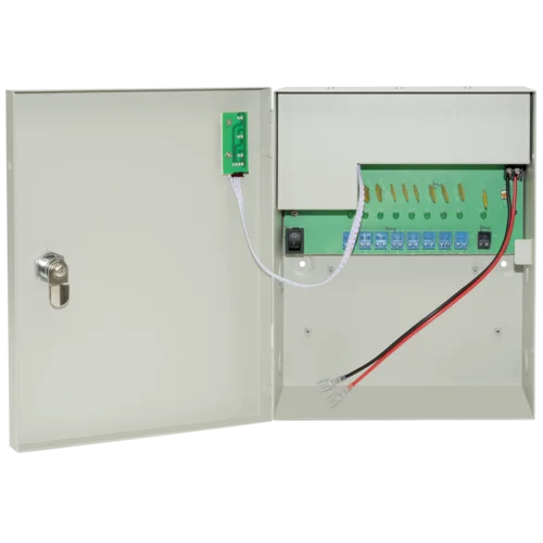 Многоканальный источник питания SNR-PS-C1210-D09U, 8x1.11А +1x5А, 12В DC, 10A, АКБ 1х9Ач (без АКБ в комплекте)