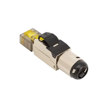 Коннектор SNR RJ45/8P8C под витую пару, Кат.8 (Класс I), 2000МГц, покрытие 50мкд, T568B, самозажимной, полный экран, металлик