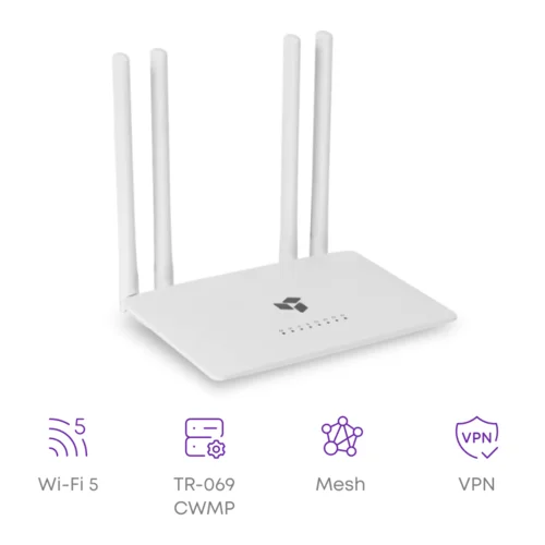 Wi-Fi роутер SNR ADVANCE AC12, 802.11a/b/g/n/ac, 5xFE RJ45