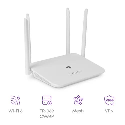 Wi-Fi роутер SNR ADVANCE AX21, 802.11a/b/g/n/ac/ax, 4xGE RJ45