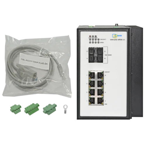 Управляемый промышленный POE коммутатор уровня 2 SNR-S212i-8POE-DC