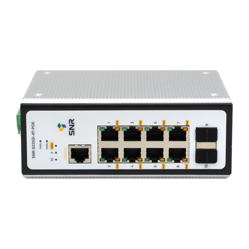 Управляемый промышленный POE коммутатор уровня 2 SNR-S225Gi-8T-POE