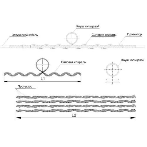 Зажим (подвес) поддерживающий промежуточный (диаметр 11,8-12,1мм; до 110м, с протектором)