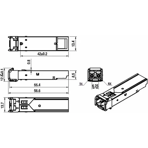 Модуль SFP+ CWDM оптический, дальность до 10км (10dB), 1470нм